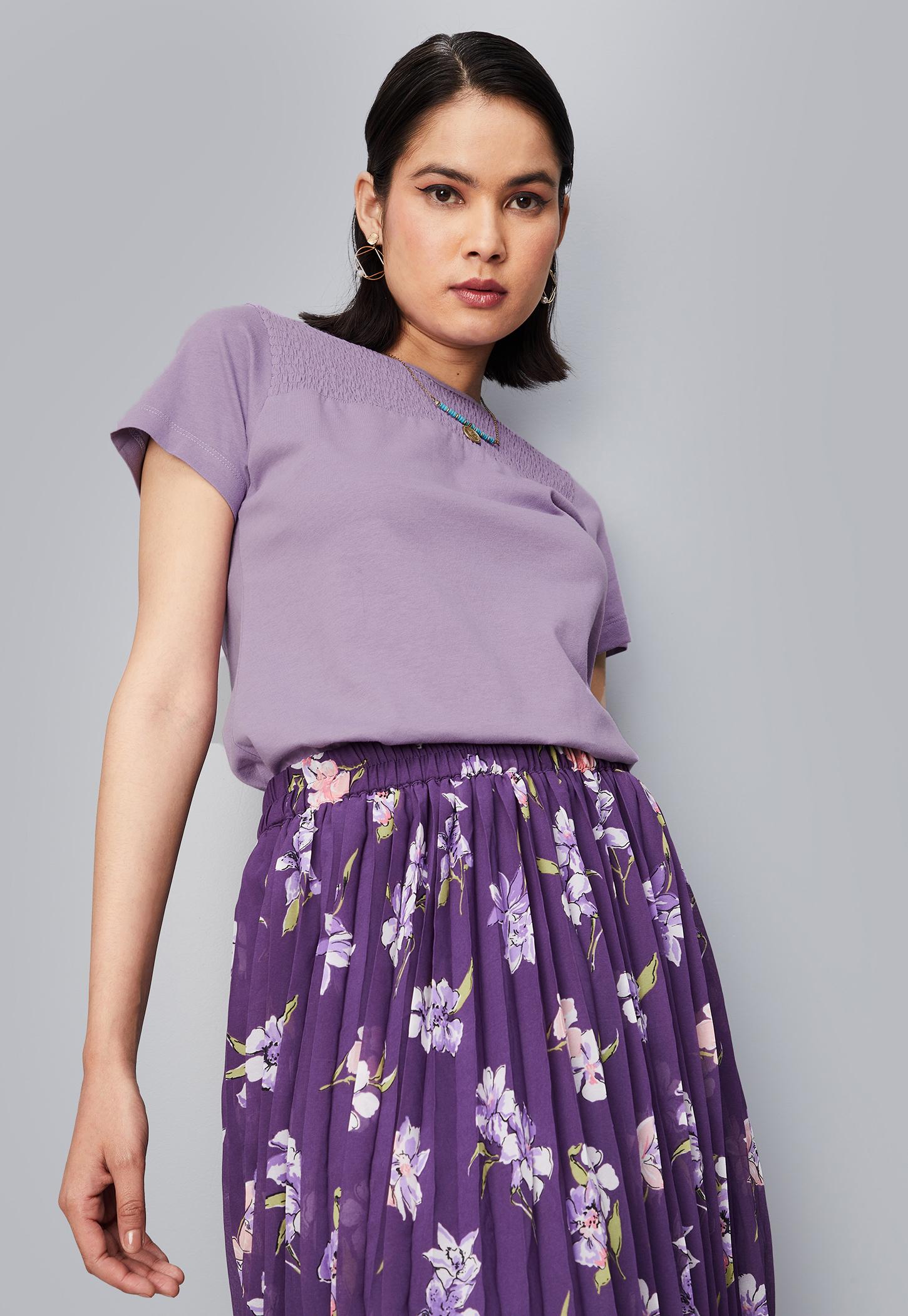 Women Smocked Yoke Top-picture-19