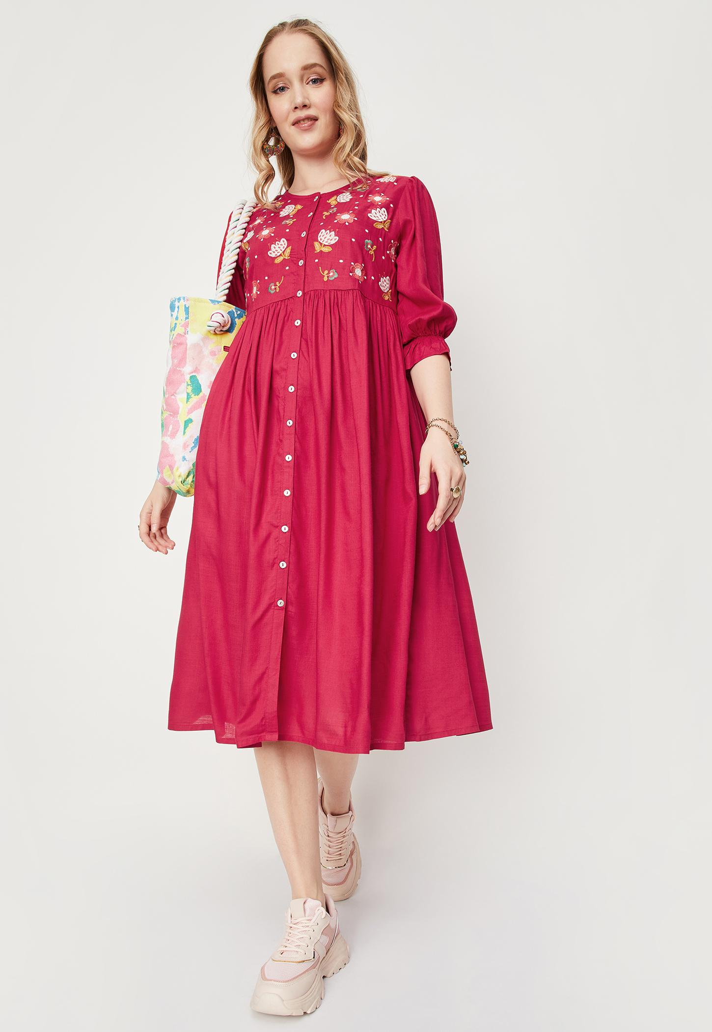 Women Embroidered Midi Dress-picture-24