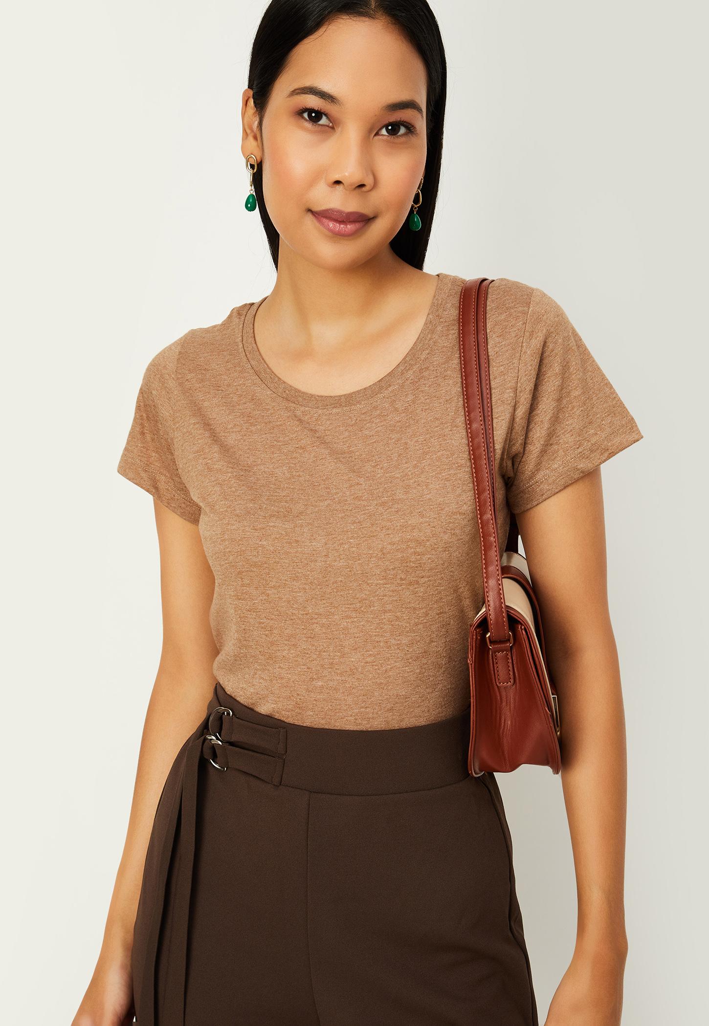 Women Solid T-shirt-image-47